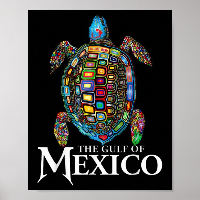 Graphic Sea Turtle Gulf Of Mexico Never Forget Poster (Front)