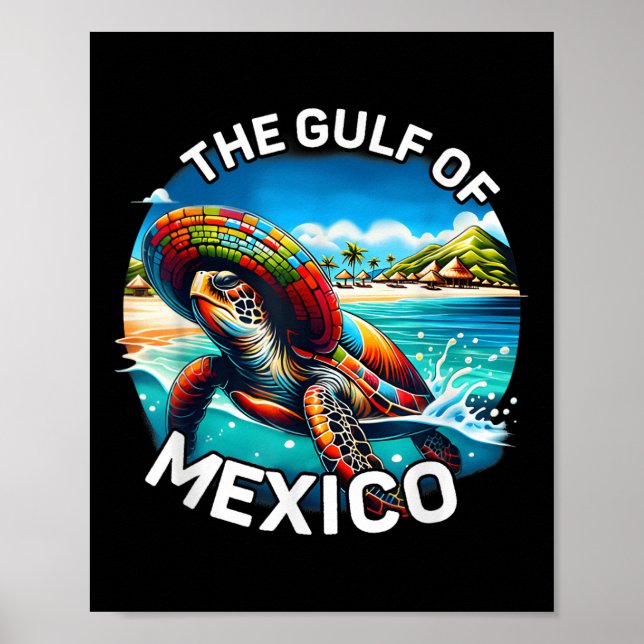 Graphic Sea Turtle Gulf Of Mexico Never Forget Poster (Front)