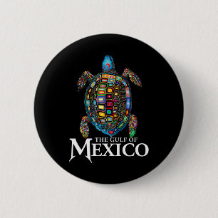 Graphic Sea Turtle Gulf Of Mexico Never Forget Tru 6 Cm Round Badge