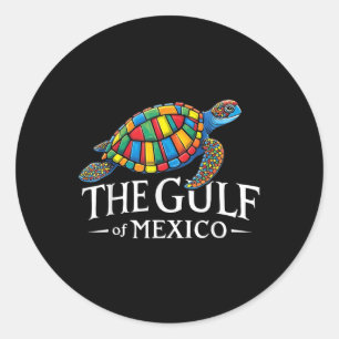 Graphic Sea Turtle Gulf Of Mexico Never Forget Tru Classic Round Sticker