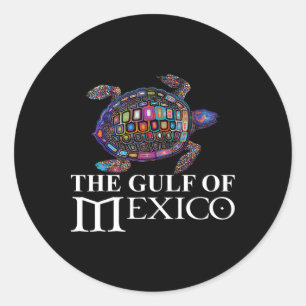 Graphic Sea Turtle Gulf Of Mexico Never Forget Tru Classic Round Sticker