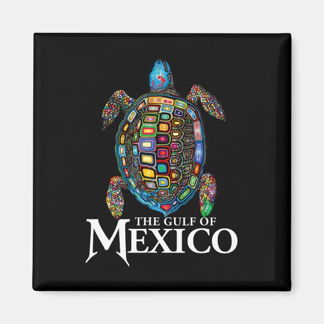 Graphic Sea Turtle Gulf Of Mexico Never Forget Tru Magnet (Front)