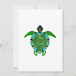 Graphic Sea TURTLE - Marine wildlife  - Ocean Holiday Card