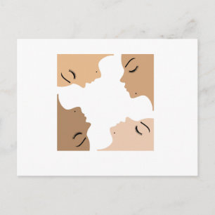Graphic showing unity amongst beautiful women postcard