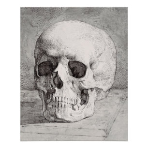 Graphic Skull Art: Minimalist & Bold Ink Design Poster