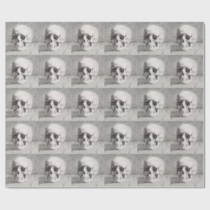 Graphic Skull Art: Minimalist & Bold Ink Design Wrapping Paper