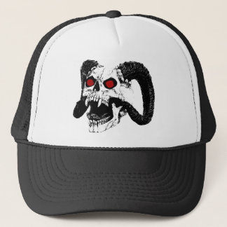 Graphic skull trucker hat