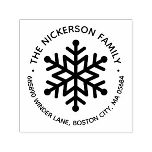 Graphic Snowflake Return Address Self-inking Stamp