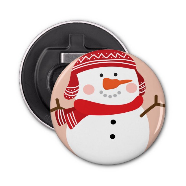 Graphic Snowman Bottle Opener (Front)