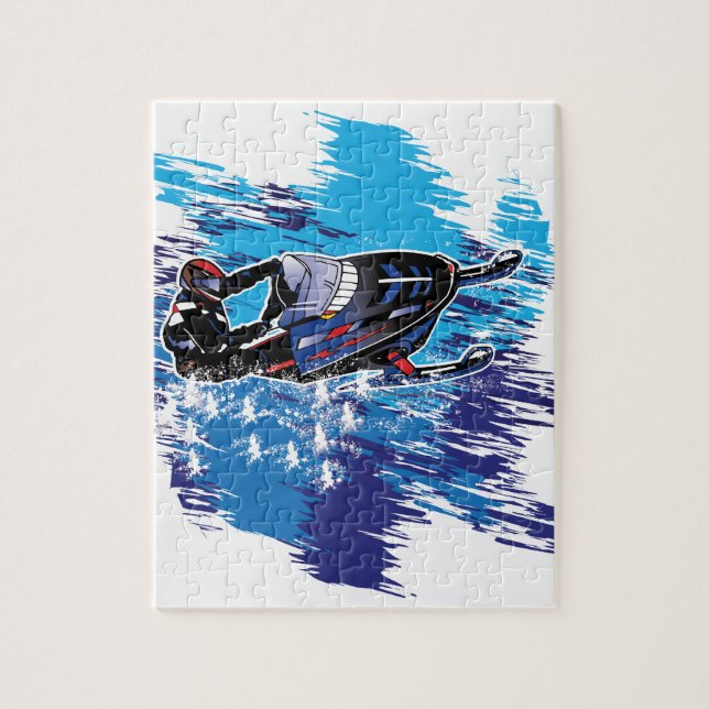 Graphic Snowmobiler Jigsaw Puzzle (Vertical)