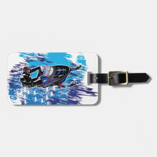 Graphic Snowmobiler Luggage Tag