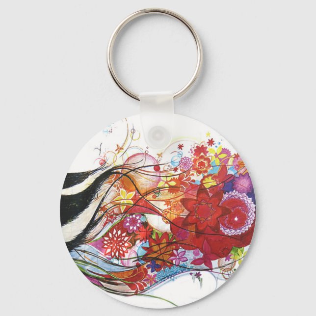 Graphic Sparrow Key Ring (Front)