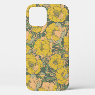 Graphic Spring Trollius Flowers iPhone 12 Case