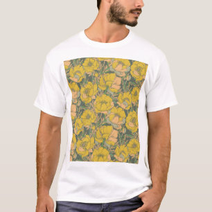 Graphic Spring Trollius Flowers T-Shirt