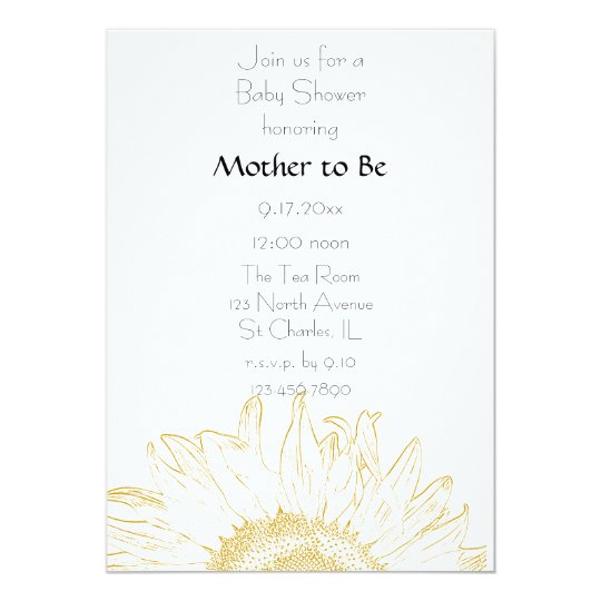 Graphic Sunflower Baby Shower Invitation