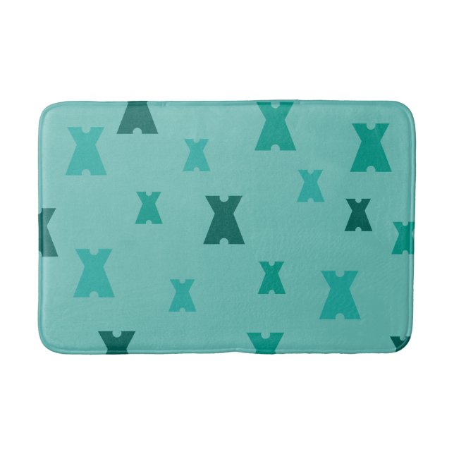 Graphic Symbol Your Initial Pattern on any Colour Bath Mat (Front)