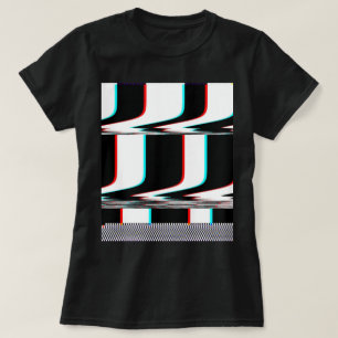 Graphic t-shirt: Glitch stripes with checkboard T-Shirt