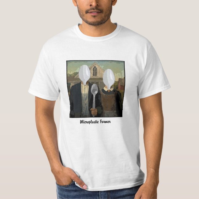 Graphic t-shirt image parody American Gothic. (Front)