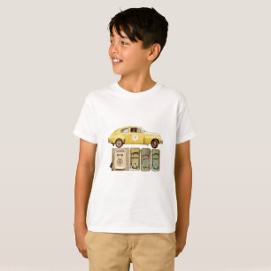 Graphic t-shirt with yellow vintage car