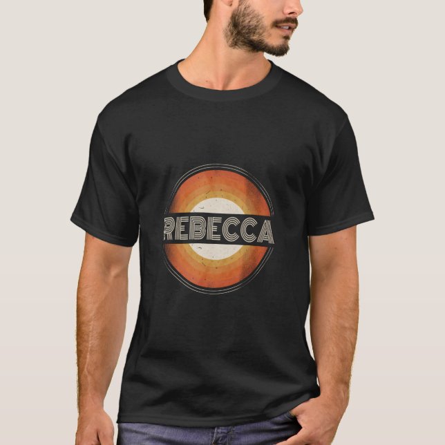 Graphic Tee First Name Rebecca Retro Personalised  (Front)