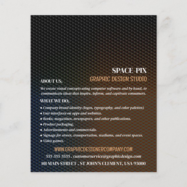 Graphic Texture, Graphic Designer Advertising Flyer (Front)