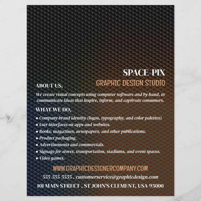 Graphic Texture, Graphic Designer Advertising Flyer (Front)