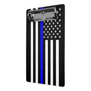 Graphic Thin Blue Line Display US Flag Mini Clipboard