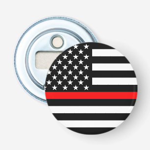 Graphic Thin Red Line Display US Flag Bottle Opener