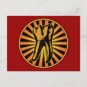 Graphic Tooth Emblem Postcard
