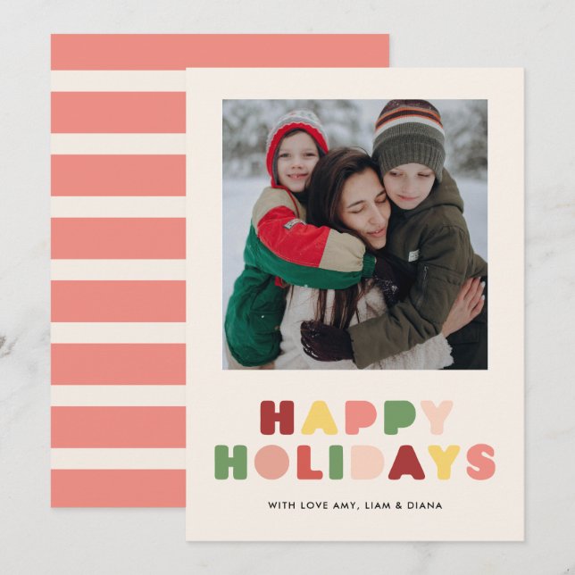Graphic Type Photo Holiday Card (Front/Back)