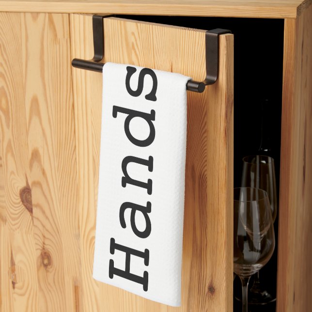 Graphic typography letters kitchen dish hand towel (Thirds Fold)