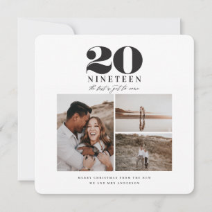 Graphic typography new year photo holiday card