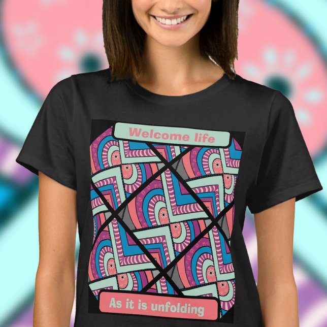 Graphic Vibration Celebration Diagonal Pattern T-Shirt (Creator Uploaded)
