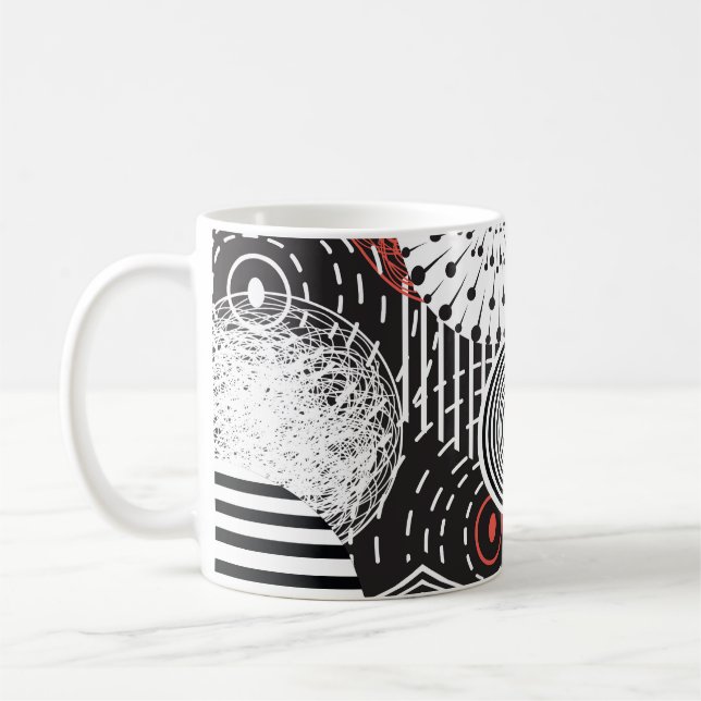 Graphic Vintage Abstract Illustration Elements Coffee Mug (Left)