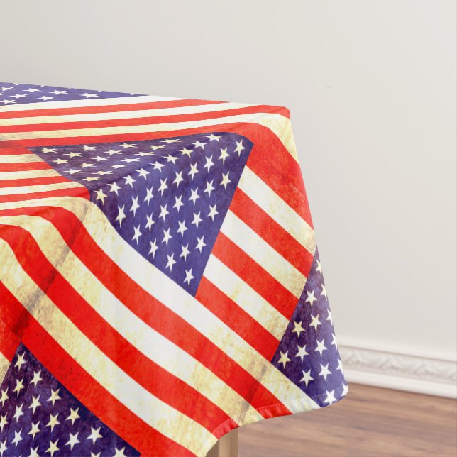 Graphic Vintage US American flag tablecloth (In Situ)