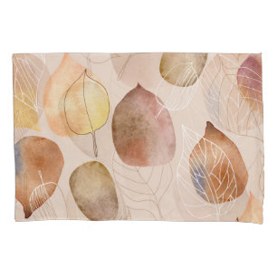 Graphic Watercolor Leaf Autumn Design Pillowcase