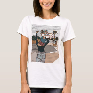 Graphic watercolor painting screen on T-shirt. T-Shirt