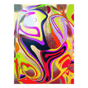 Graphic waves globe - metal bg photo print