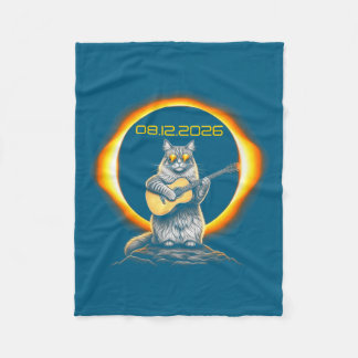 Graphic Womens Eclipse Cat Guitar 08 Fleece Blanket