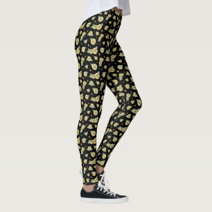 Graphic Yellow Rose   Art Nouveau Glasgow Rose Leggings