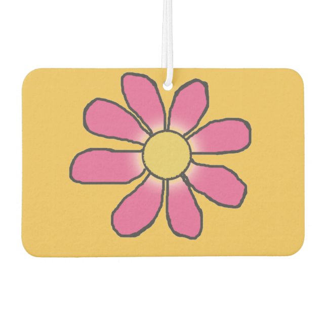 Graphical Flower Pink/Blue Revisible Car Air Freshener (Front)