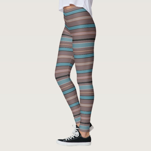Graphical Horizontal Lines with Custom Colour Leggings (Left)