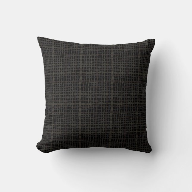 Graphical Natural Colours Woven Burlap Cushion (Front)