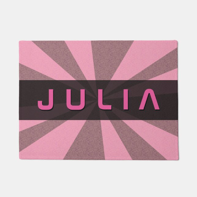 Graphical Rays Customisable any Colour any Name Doormat (Front)