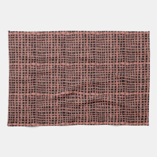 Graphical Realistic Woven Peach Burlap Tea Towel
