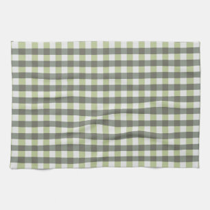 Graphical Tiled Green Grey Tea Towel