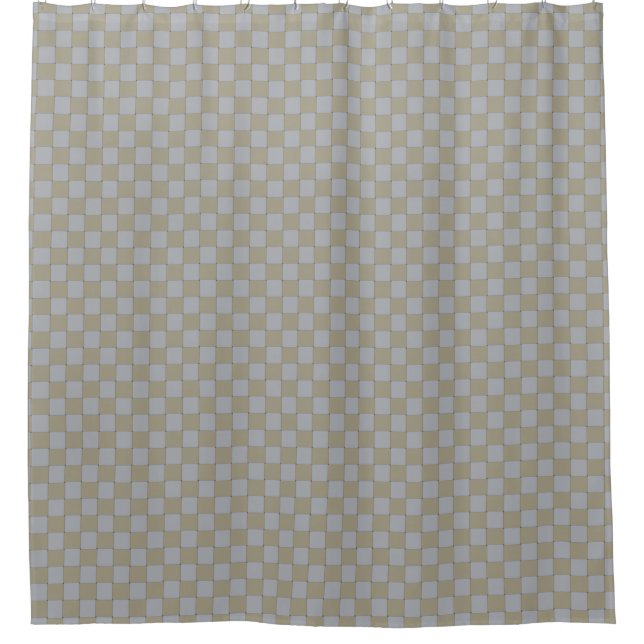 Graphical Woven Chequered Low Key Shower Curtain (Front)