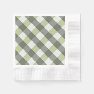Graphical Woven Green Grey Diagonals Napkin