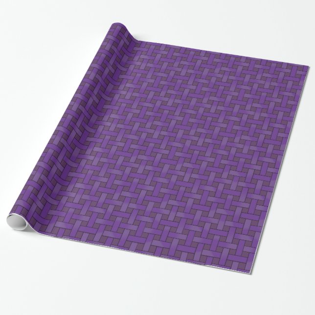 Graphical Woven Purple on Custom Purple Colour Wrapping Paper (Unrolled)