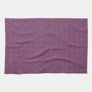Graphical Woven Rattan Purple on Custom Orange Tea Towel